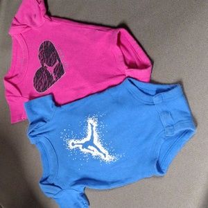 2 Jordan onesies 0-6